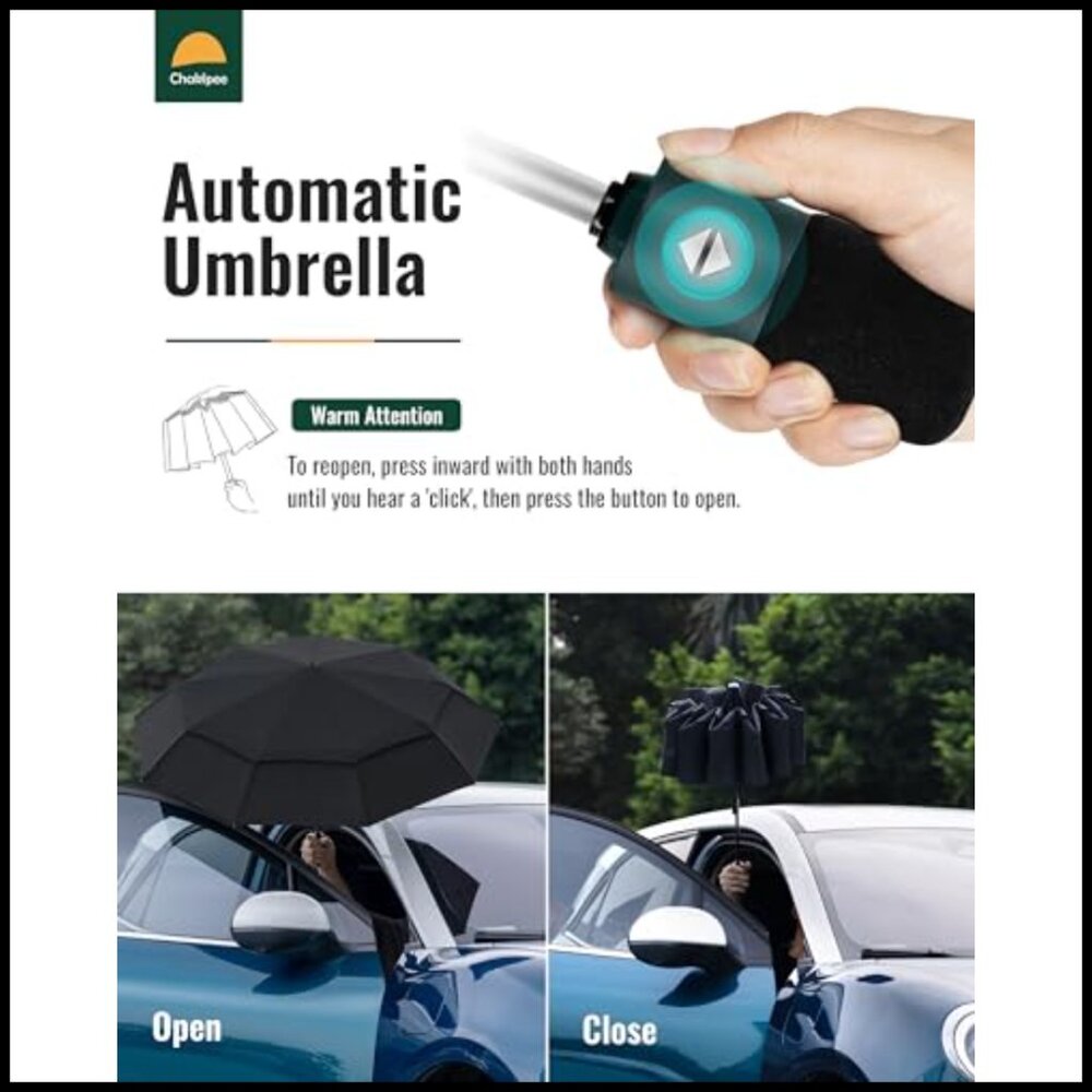 Compact Automatic Umbrella Windproof Portable Tra… - image 2